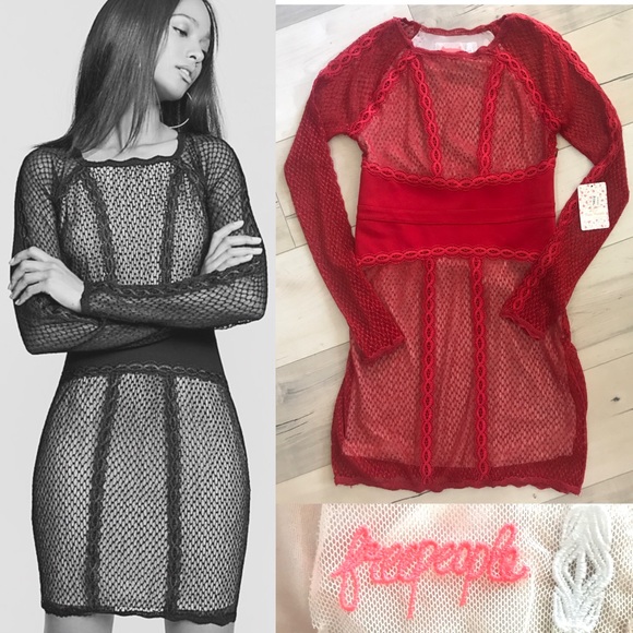 Free People Dresses & Skirts - NWT FREE PEOPLE mesh illusion bodycon dress